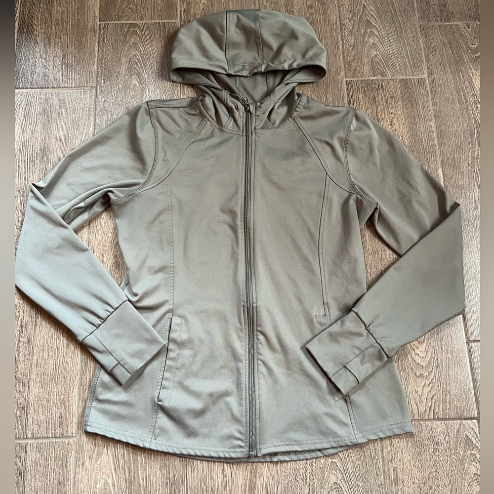 RBX Olive Green Zip Up Athletic Jacket Small Lightweight Athleisure Hoodie